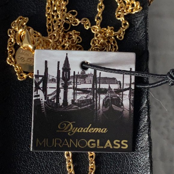 Heart Murano Glass Heart Necklace Italy New with Info Card - Picture 8 of 9